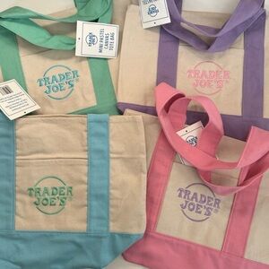 Spring 2026 Trader Joe's Mini Canvas Tote Bags Set of 4